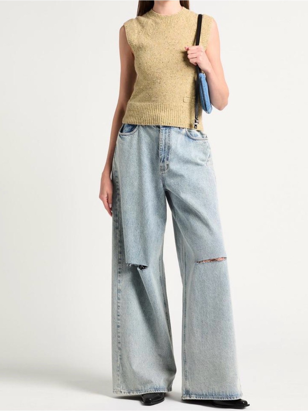 ROKH Wide & Flare Jeans - Gray
